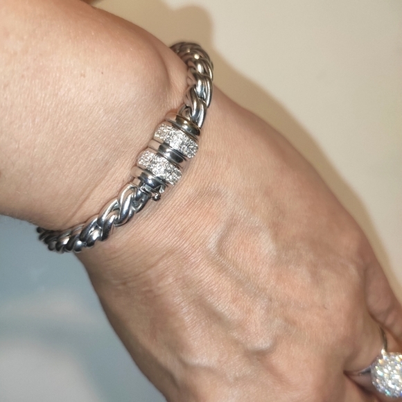 White Gold Rope Diamond Bracelet - Picture 5 of 16